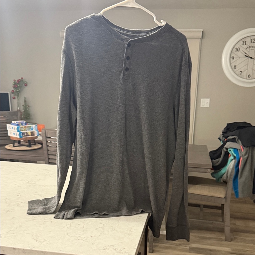Apt. 9 Charcoal Long Sleeve Henley